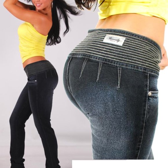 unique deadstock low rise brazilian butt lift jeans colombian levantacola size 5 - Picture 1 of 4